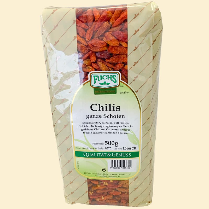 Chilis (ganze Schoten) 500 gr.