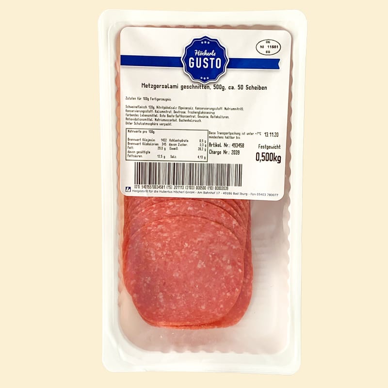 Metzgersalami geschnitten